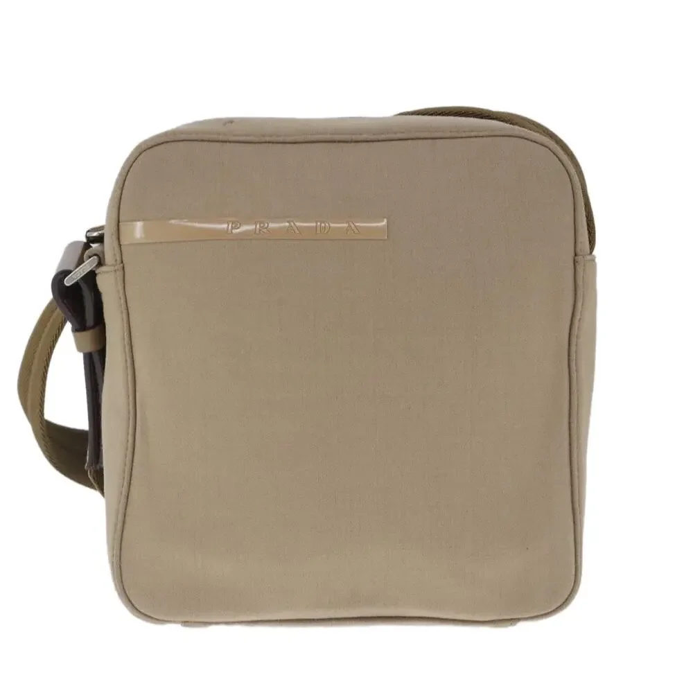 PRADA Sports Shoulder Bag Canvas Beige - Picture 13 of 16
